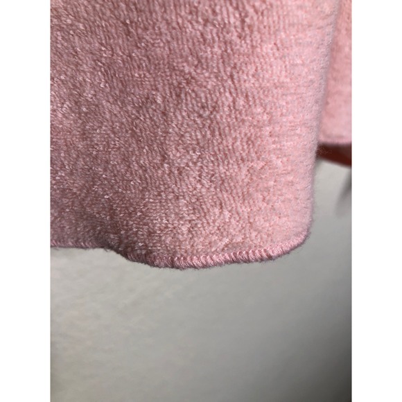 J.Jill Pink Terry Cloth V Neck Hoodie Long Sleeve Kangaroo Pocket Tunic XL Beach - Picture 8 of 15